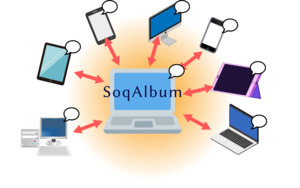 SoqAlbum - Link multiple devices simultaneously, Exchange files and text messages with multiple users.