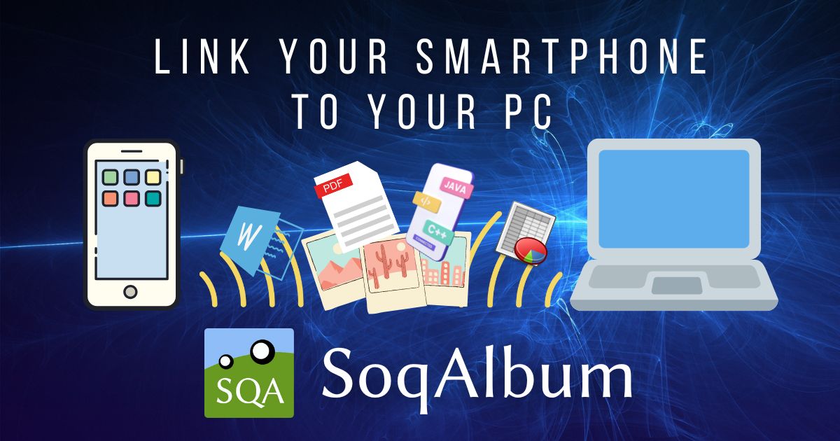 When you want to exchange files between two PCs, it is convenient to use a link to SoqAlbum without a QR code.